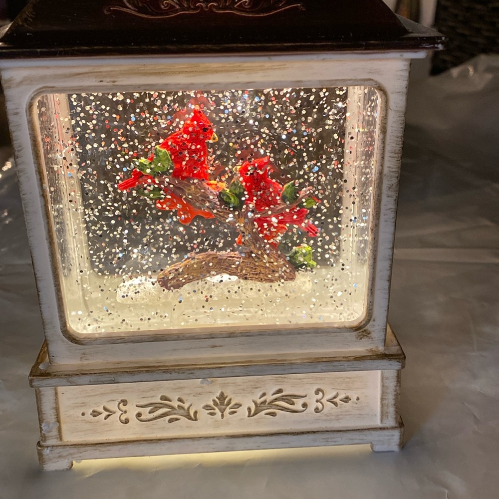 Lantern with cardinals